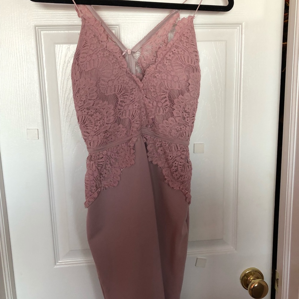 White Fox blush pink dress